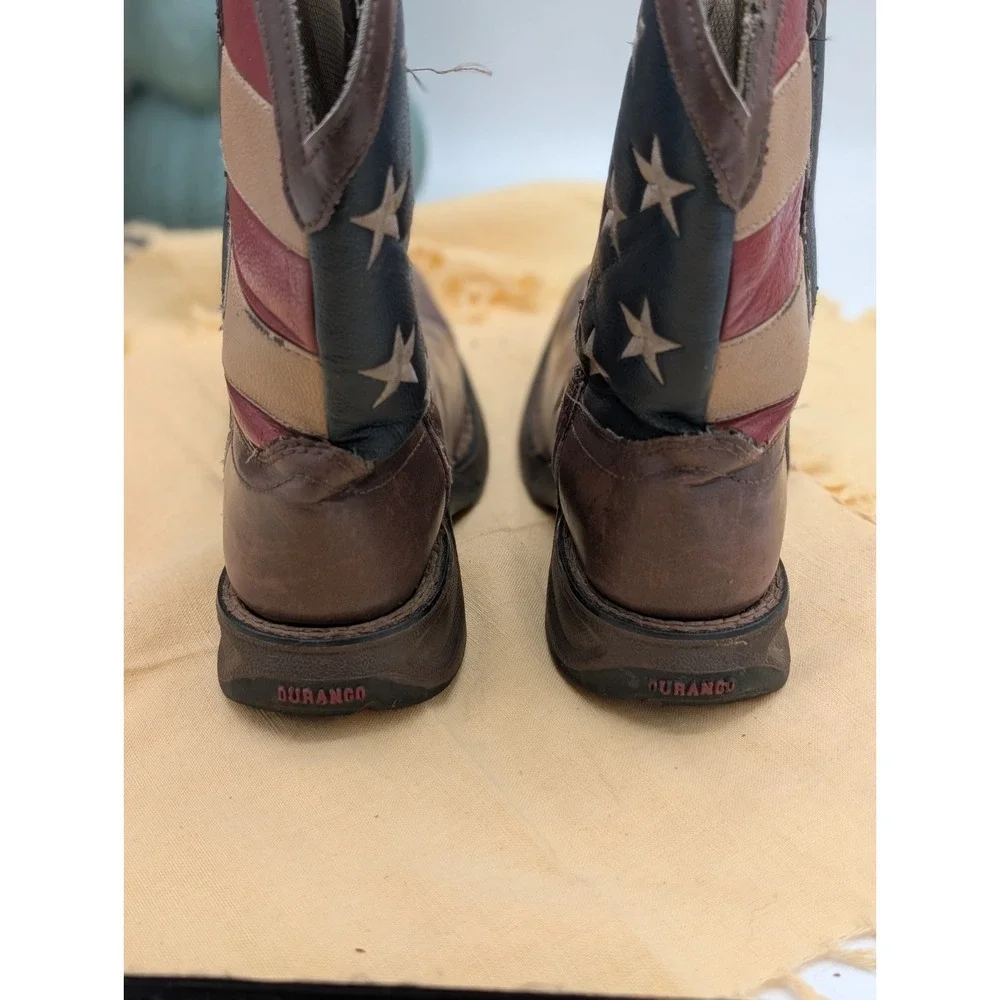 Durango Lil Rebel Kids Western Cowboy Boots BT245 Flag Patriotic Size 13 M US